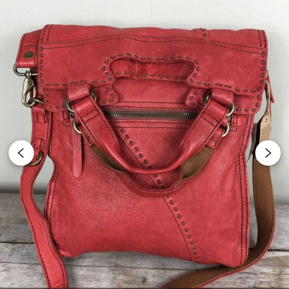 Lucky Brand Red Crossbody Bag with Textured Finish